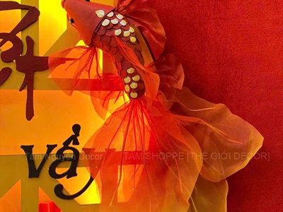 [Order 3 - 5 ngày] Vòng treo cửa Tết Sum Vầy đèn Led [Bằng gỗ - Cắm điện] ĐK 60cm BANGTREO-TET-01